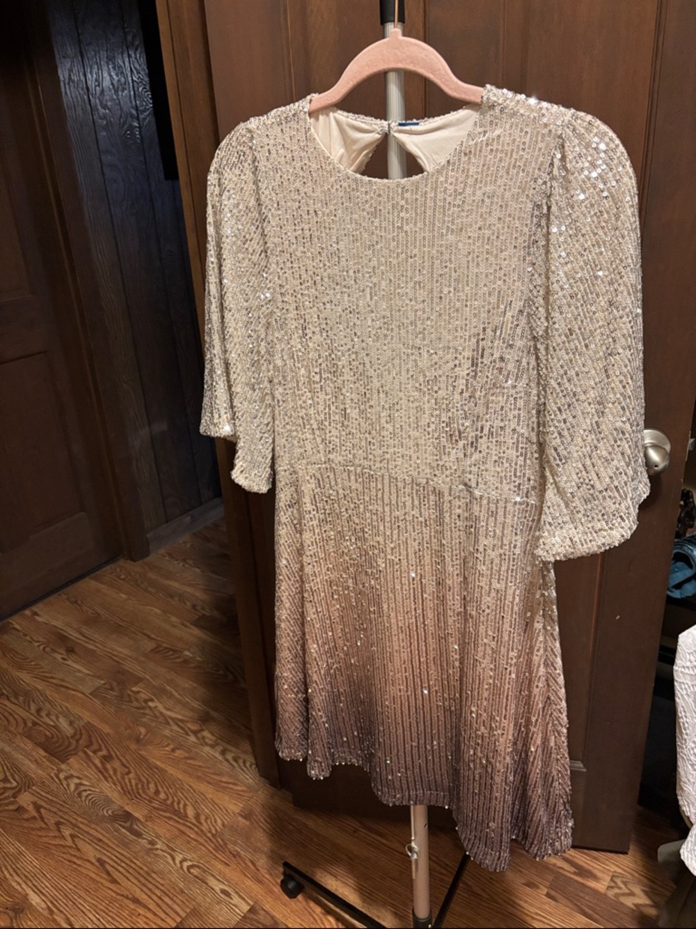 Old Navy Sequin Ombre Party Dress - Champagne to Light Taupe